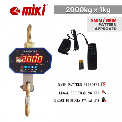 Miki Hanging Crane Scale - 2000kg